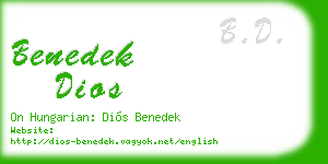 benedek dios business card