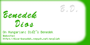 benedek dios business card